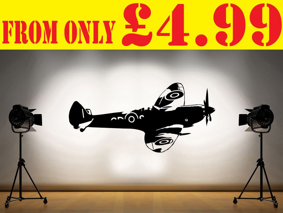 SPITFIRE BRITISH FIGHTER AIRCRAFT PLANE WW2 WALL ART STICKER #31