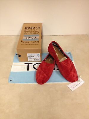 TOMS Womens Red Stonewash Corduroy Classics Size 7.5