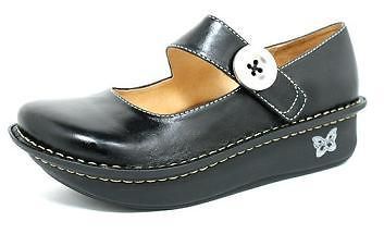 ALEGRIA PALOMA BLACK NAPA WOMENS MARY JANES Size 38 M