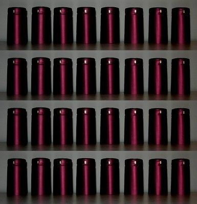 100 METALLIC MAROON WINERY QUALITY PVC HEAT SHRINK CAPSULES CAPS FOR