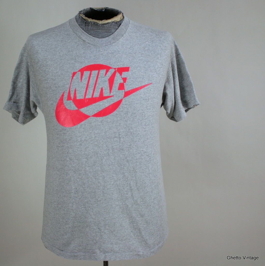 Vtg 80s Neon NIKE t shirt MEDIUM Rayon Blend Made In USA