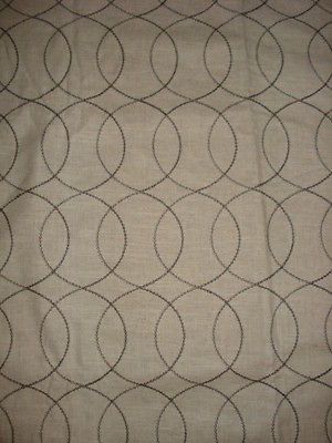 DWELL STUDIO R ALLEN GATE STITCH LATTICE EMBROIDERED BROWN TAN FABRIC