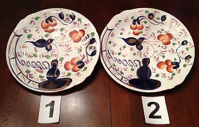 Pair (2) of 8 Allerton 1831 Staffordshire Gaudy Dutch Welsh Plates