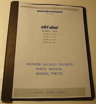 DOO SNOWMOBILE TNT 399 & 669, 12/3 SS, SS 320 PARTS MANUAL IN BINDER