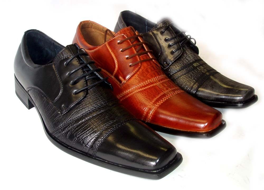 NEW * DELLI ALDO * FASHION MENS LEATHER LACE UP OXFORDS DRESS SHOES