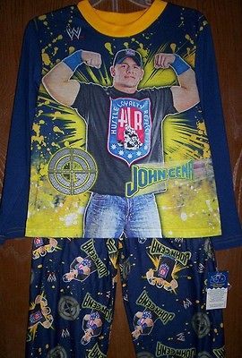 CENA Blue Winter Pajamas sz 8 NeW Shirt Pants Pjs Set Rise Above Hate