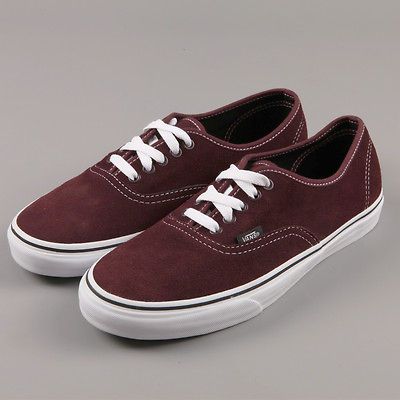 Vans Authentic (Suede) Winetastng/Tru wht Mens Skate Shoes Size 7.5