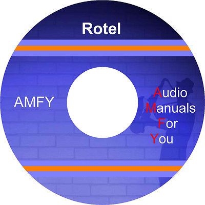 ROTEL service , ownersmanuals and schematics on dvd