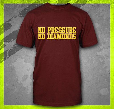 NO PRESSURE NO DIAMONDS RG3 FOOTBALL REDSKINS T SHIRT GRIFFIN 3