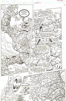 Sonic the Hedgehog #241 p.11 Sonic, Amy Rose & Tails vs Giant Robot by