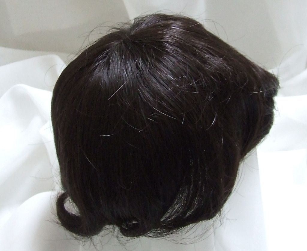 Size 13/14 Baby Style Partial Cap Brown/Black Doll Wig Baby Reborn