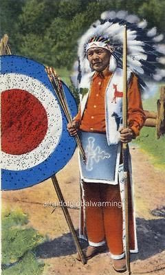 Photo. ca 1938 Native American Cherokee Indian Chief Standing Deer