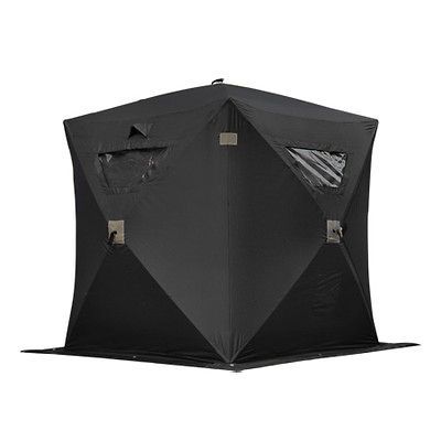 Black Ice Fishing Shelter Tent 1 Person 2 Man Pop Up Portable Fish