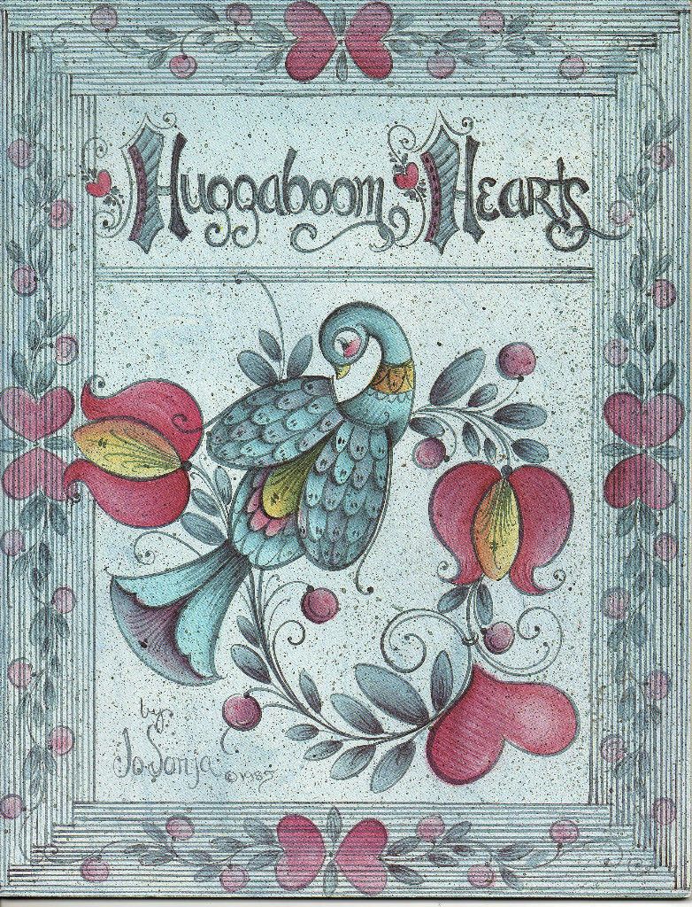 Hearts Jo Sonja 1985 Vintage Folk Art Tole Fraktur Decorative Painting