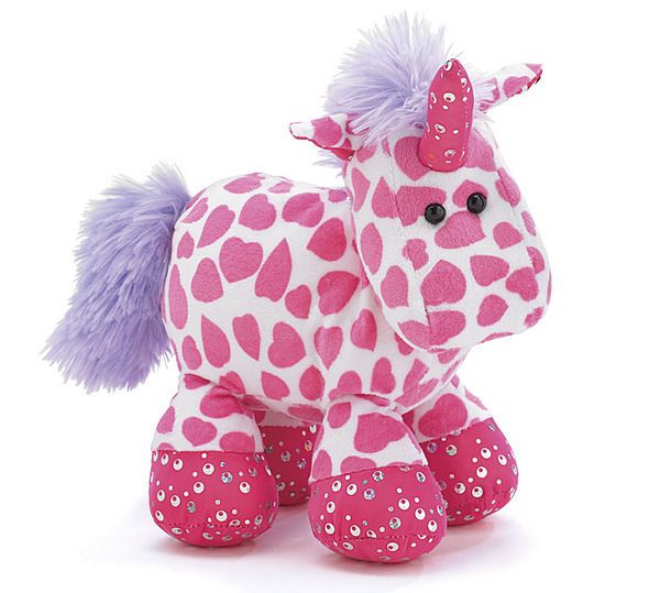 Unicorn Sparkles Stuffed Animal Toy Plush Valentine Hearts Pink Gift