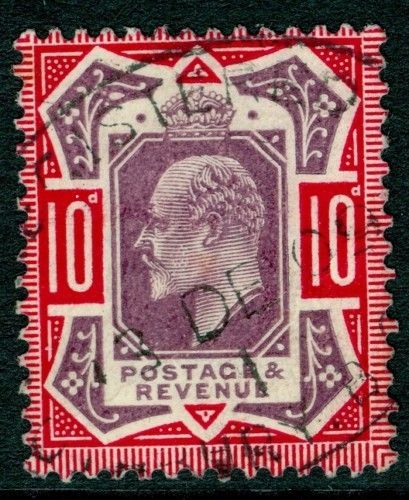 Sg254b, 10d dull purple & carmine, fine used. Cat £60.