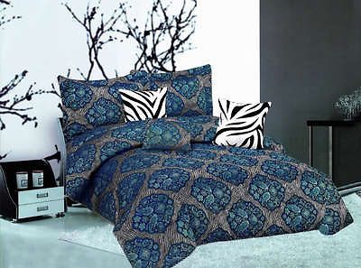 15PC Animal Paisley Zebra Faux Silk Comforter Set Bed in Bag