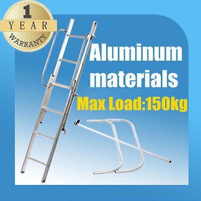 Section sliding Extending Aluminium attic Loft Ladder free handrail