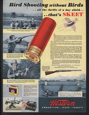 1934 WESTERN AMMUNITION SKEET TARGET WOMAN CLAY PIGEON HUNT GUN SPORT