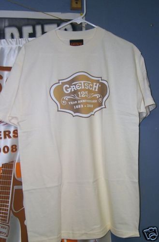 GRETSCH GUITARS Cream 125th Anniversary T SHIRT Large