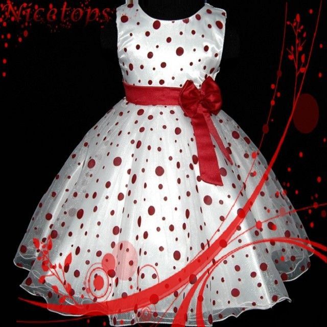 UK 1811 R3117 Red Christmas Communion Bridesmaid Flower Girls Dress 3