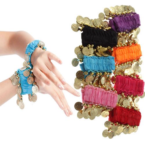 Dance Dancing Wear Wrist Ankle Arm Cuffs Bracelets Match Hip Scarf