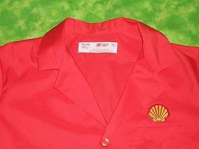 VINTAGE Shell Oil Gas Station Employee Uniform Dress Shirt Jacket