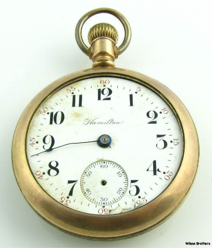 HAMILTON POCKET WATCH   17 Jewels 1912 Antique Estate Dueber Case