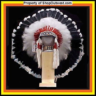 Native American Navajo 36 War Bonnet Headdress SHADOW Black