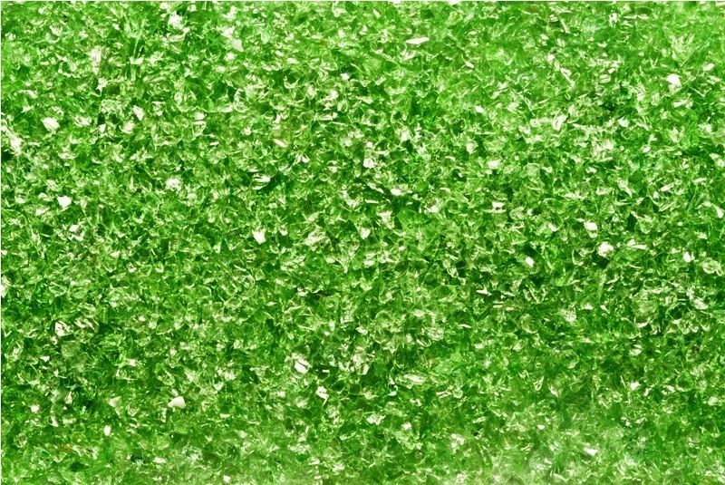 New Aquarium Substrate Green Glass Chips Fish Tank Decoration Gravel