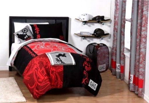 FULL   X Games   Dragon Asian Theme 7 pc SHEETS, COMFORTER, DRAPES