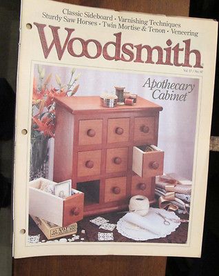 WOODSMITH MAGAZINE FEBRU ARY, 1995 APOTHECAR Y CABINET TWIN MORTISE