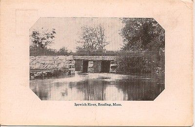 , MA POSTCARD RUSTI​C ARCH BRIDGE OVER THE IPSWICH RIVER YEARS AGO