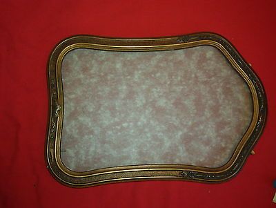 Antique VTG ORNATE plaster wood GOLD & BROWISH Picture PHOTO FRAME