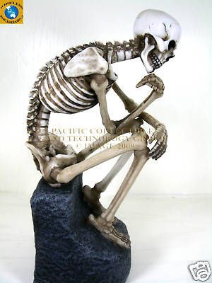 THE THINKER SKELETON STATUE FIGURINE SKULL FANTASY COOL BONE SKULL