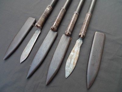 FOUR SUMPIT NATIVE BLOWPIPE Primitive Hunting Weapon Tool   Spear Dart