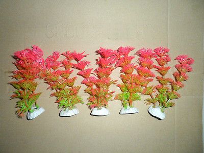 5X5inch Red beautiful Aquarium Fish Tank Plastic Plants Ornament