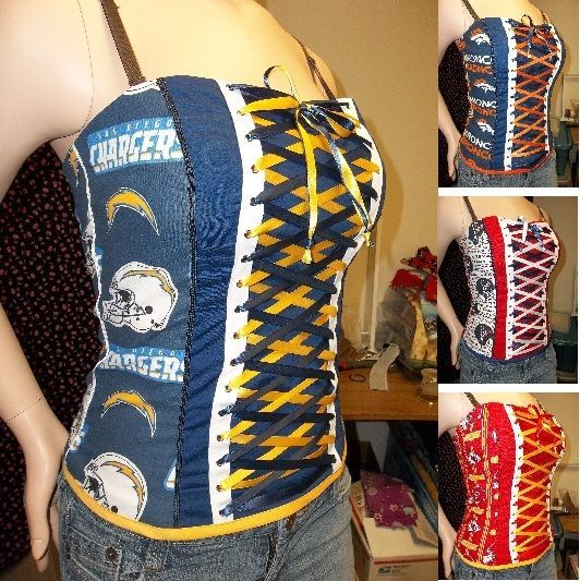 DIY NFL Football AFC Team Corsets Strapless Size Large