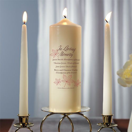 Wedding Ceremony Autumn Leaf Memorial Pillar Candle For Decoration