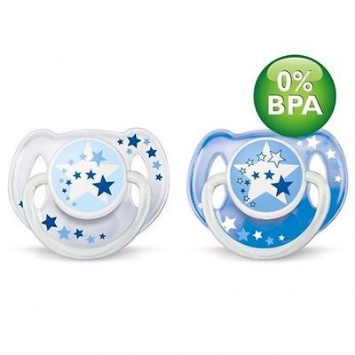 PHILIPS AVENT ORTHODONTIC GLOW IN THE DARK NIGHT TIME SOOTHER BOY 6