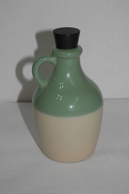 Avon Bay Rum Jug Empty Old Fashion Green & Cream Moonshine Whiskey Jug