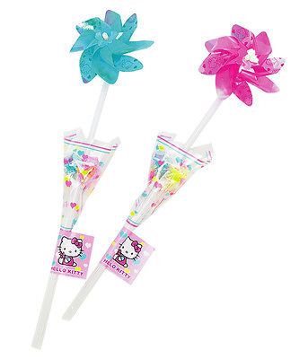 SANRIO HELLO KITTY PIN WHEEL 4PC LOLLIPOP CANDY BOUQUET TOY WINDMILL