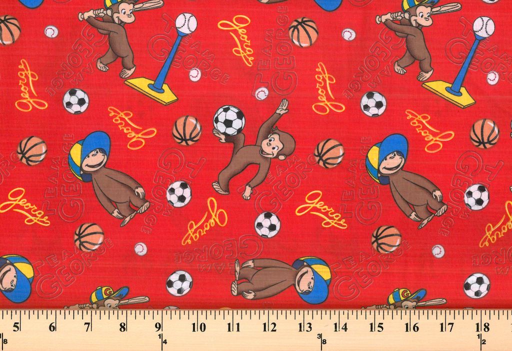 George Team George Kids Novelty Sports Cotton Fabric Print D572.04