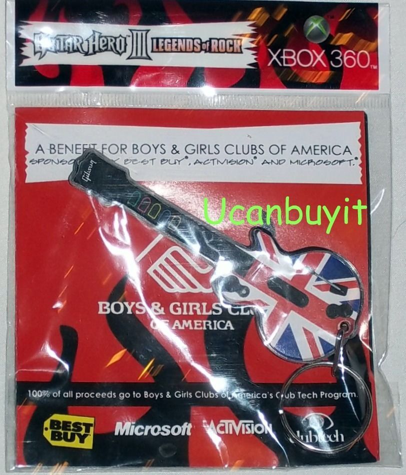 GUITAR HERO III Collectible Guitar Keychain MINT