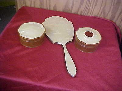 Victorian 1920s ACWALITE 5Pc Vanity set Powder Hair Mirror French