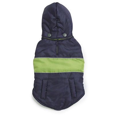 Blue Brite Stripe S 12L Dog Parka sleeveless jacket w/ hood pet