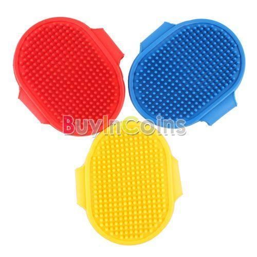 Dog Cat Animal Massage Hair Removal Bath Glove Grooming Brush Comb Red