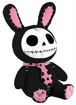 Furrybones Black Bunny Rabbit Skull Skeleton Plush Stuffed Animal