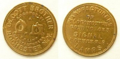 Token(1844 55 ) Olcott Brother Locomotive R.R. Lamp Rochester N.Y.