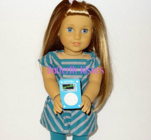 Blue  Player~Music Pod Eraser Doll Clothes Accessories Fits